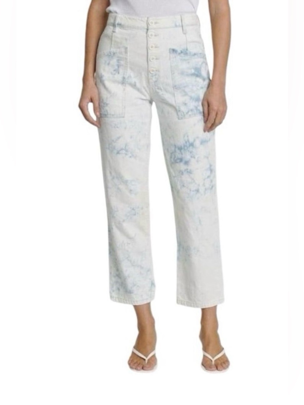 Pistola Tammy High Rise Tie Dye Marble Button Fly Utility Jeans Size 26 NWT